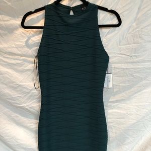 Hunter green body con dress